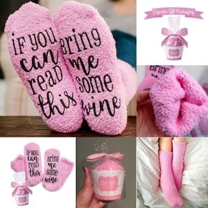 ✨Soft Cotton Socks "Bring Me Some Wine"_NWT
